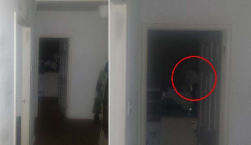 Um homem foge de casa depois de fotografar um fantasma olhando para ele