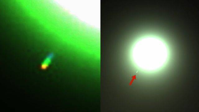 Imagem mostra um objeto desconhecido perto sol.