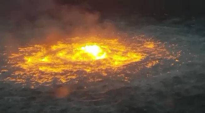Imagem do olho de fogo incendeia o oceano no Golfo do México.