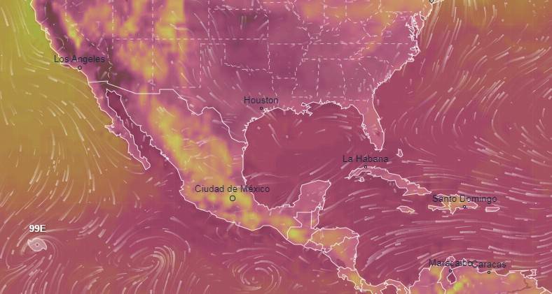 distribuição da temperatura na América do Norte, onde tudo está dentro dos limites normais.