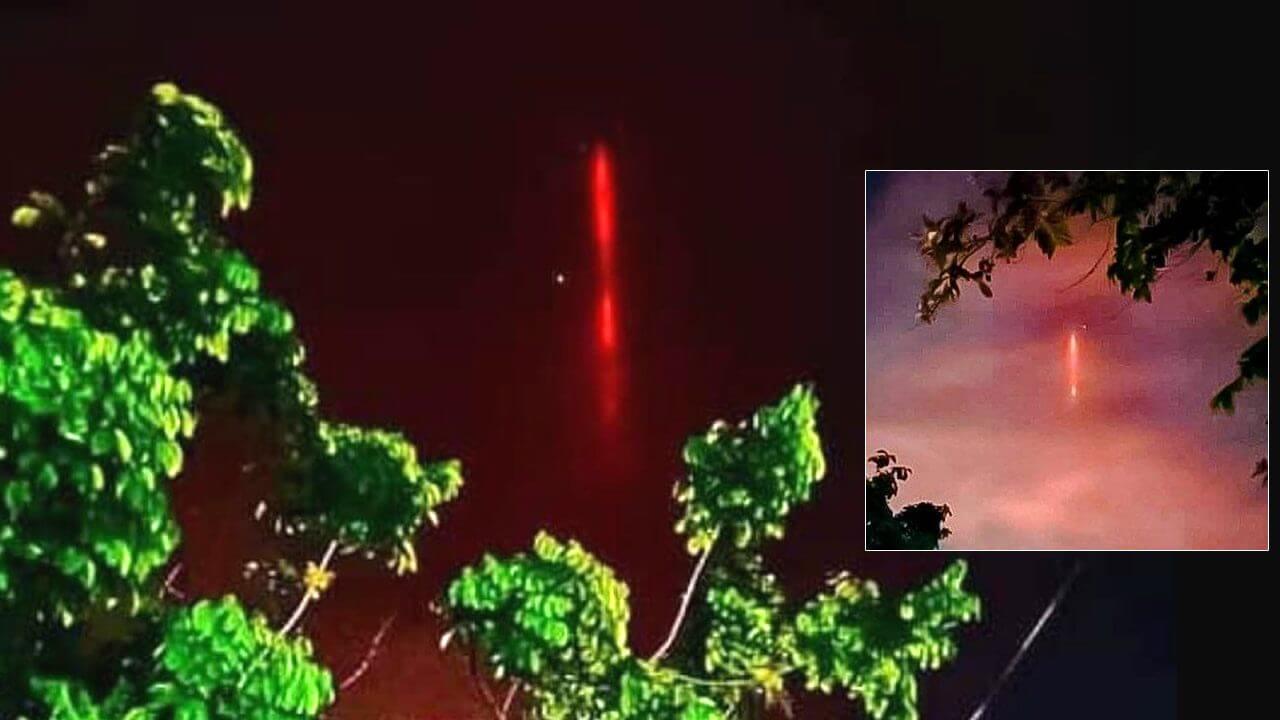 Coluna misteriosa de luz vermelha aparece no céu do México