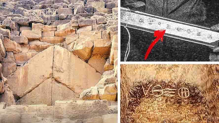 Hieróglifos encontrados na grande pirâmide de Gizé são semelhantes aos símbolos 'ovni' de Roswell