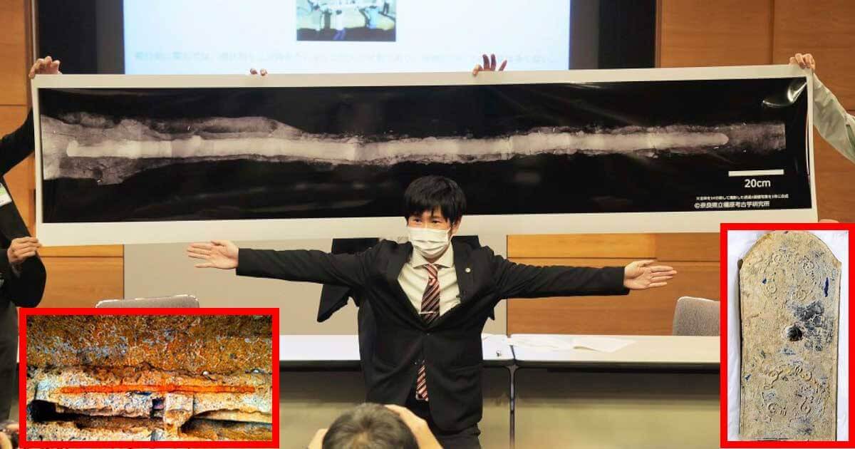Espada gigante de 7 pés e espelho para matar demônios encontrados em túmulo no Japão