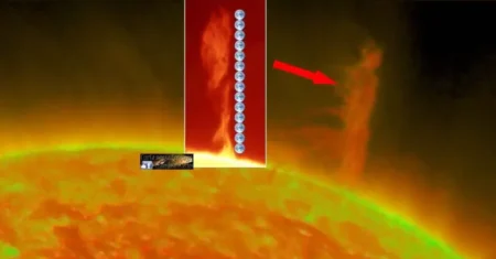 Algo sem precedentes acontece no sol: Um enorme tornado do tamanho de “14 terras” lança uma nuvem de plasma no espaço