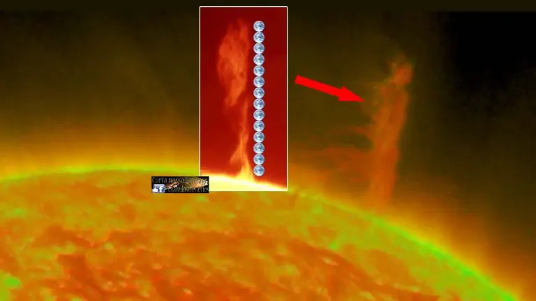 Algo totalmente sem precedentes aconteceu no Sol um enorme tornado do tamanho de 14 Terras foi gerado, enviando uma nuvem de plasma para o espaço.