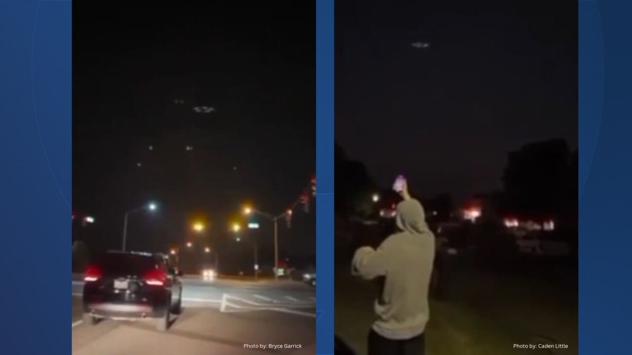 Várias testemunhas de uma cidade americana relatam ter visto um OVNI girando no céu noturno