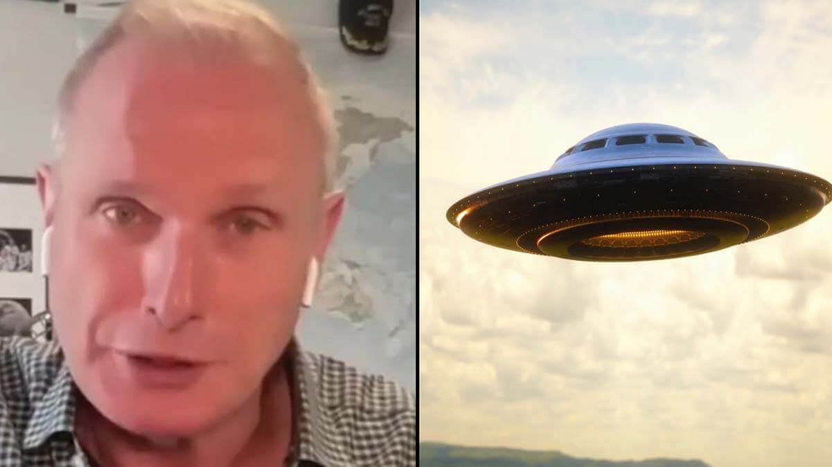Homem afirma que um enorme OVNI está escondido sob um marco importante.