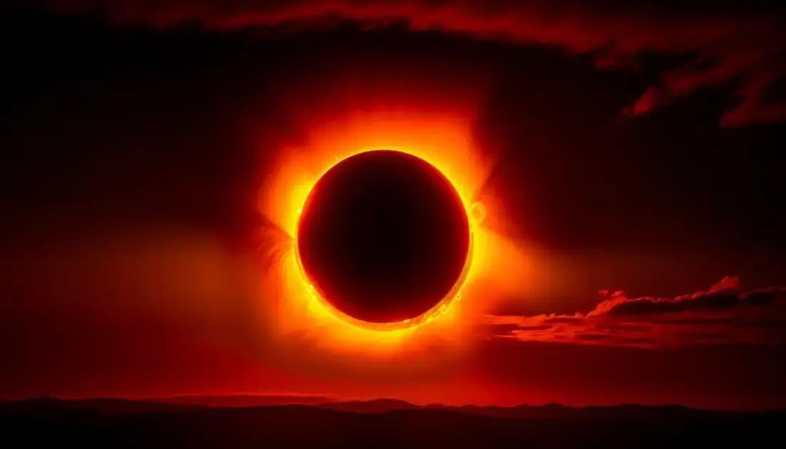 Eclipse solar é um fenômeno astronômico que ocorre quando a Lua se posiciona entre o planeta Terra e o Sol, bloqueando, momentaneamente, a luz solar de forma total ou parcial.