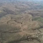 Vista aérea do sítio arqueológico Houchengzui.