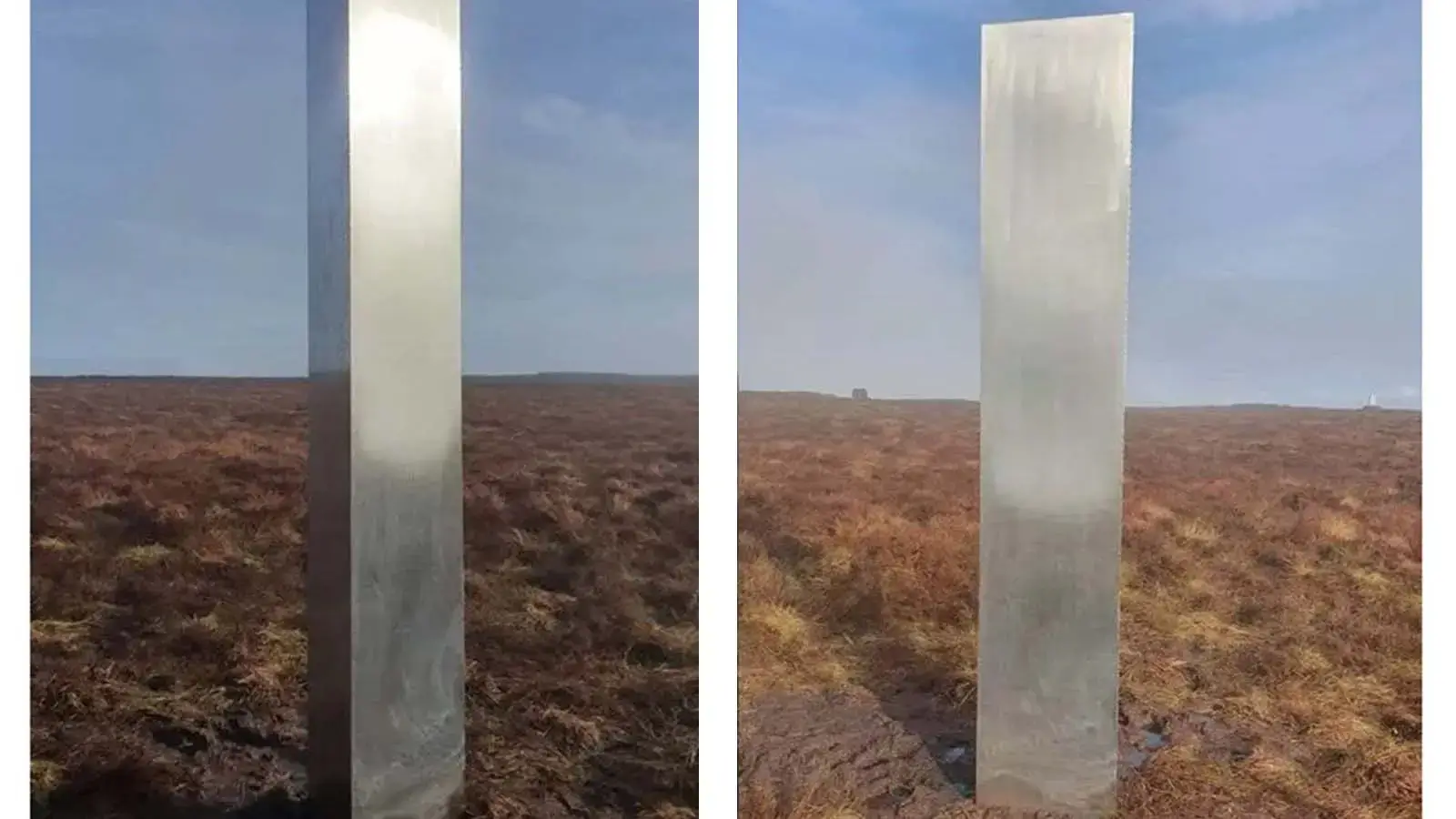 Moradores de Hay-on-Wye avistaram o bloco de aço de 3 metros de altura, em Hay Bluff.