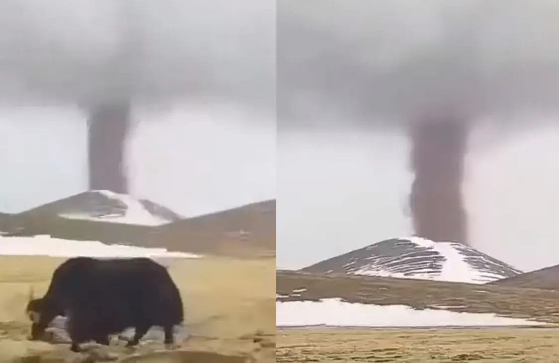Misterioso tornado avistado nas montanhas da China