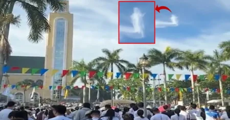 Multidão de fiéis fica atônita quando ‘Jesus’ aparece nas nuvens